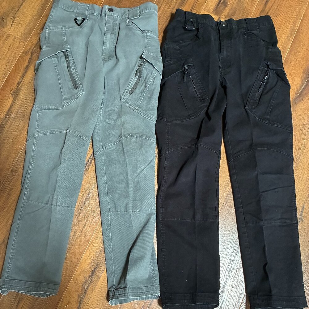 2 PAIR S. Archon Tactical Series Men Cargo Pants Grey Black Work Utility Size S.